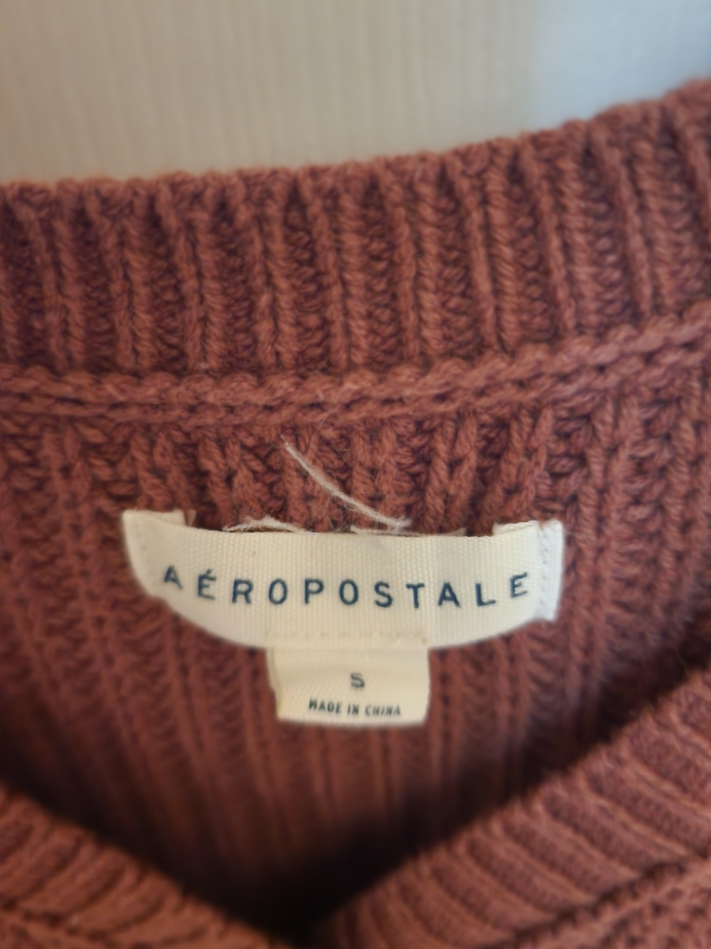 Aeropostale Mauve Ribbed Knit Sweater